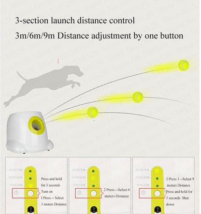 Lanzador de pelotas interactivo automático para mascotas