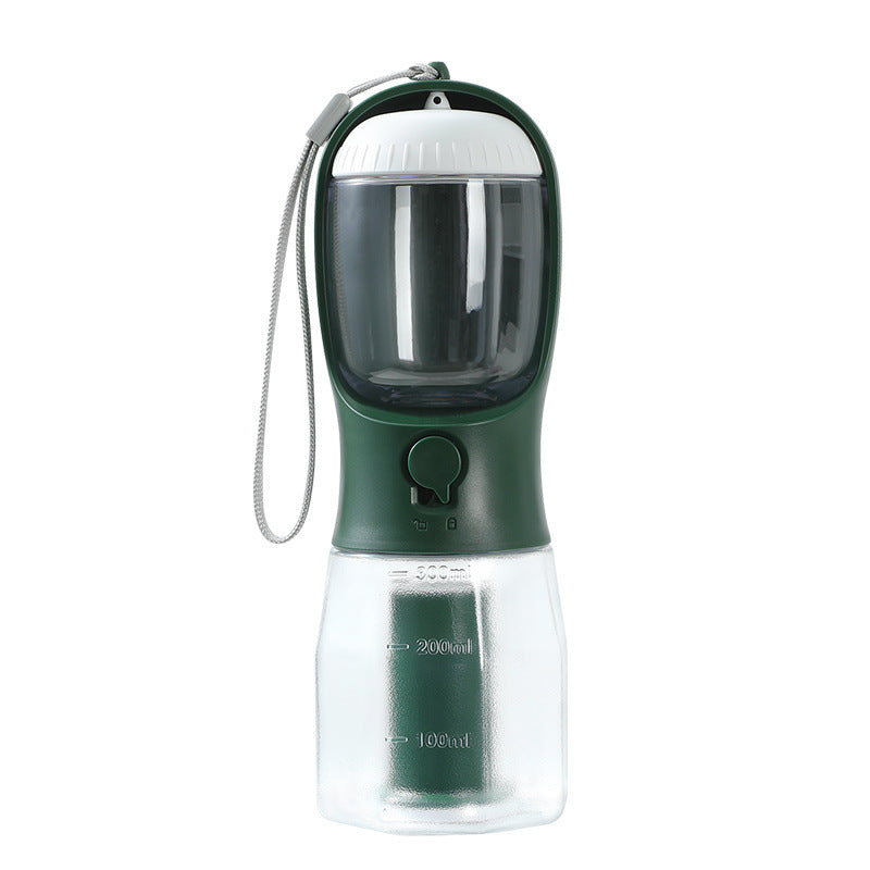 Vaso para perros con bolsa para agua, comida y basura.